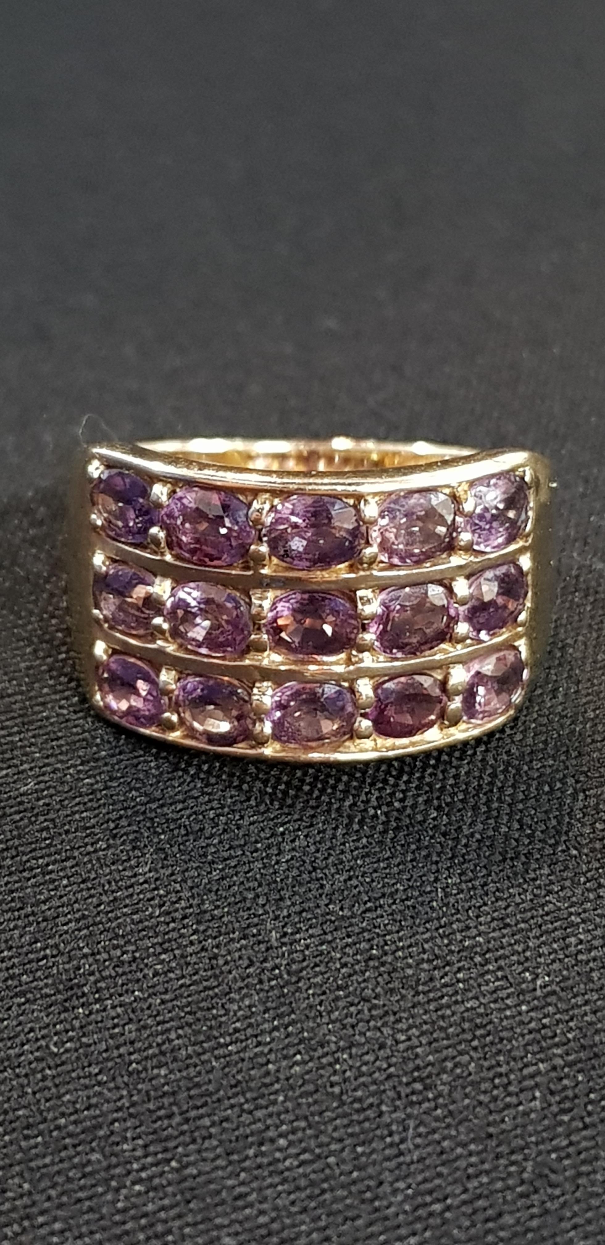 9CT GOLD AMETHYST SET RING