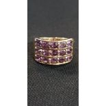 9CT GOLD AMETHYST SET RING