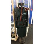 FEMALE RUC DRESS UNIFORM, CAP, GLOVES, TIE AND BADGES AND 2 BELTS