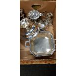 BOX OF SILVER PLATE ITEMS