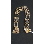15CT GOLD SAPPHIRE AND PEARL BRACELET