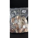 BAG OF MIXED FOREIGN AND BRITISH COINAGE