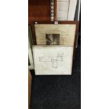 2 OLD WAKEHURST HOUSE BELFAST FRAMED PLANS