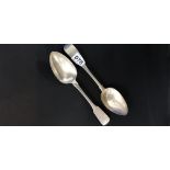 2 IRISH SILVER STUFFING SPOONS DUBLIN 1813 APPROX 140 GRAMS