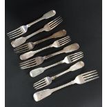 8 IRISH (ALL DUBLIN) SILVER FORKS (GEORGIAN AND VICTORIAN) APPROX 365 GRAMS