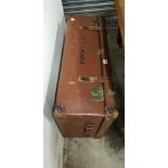 LARGE ANTIQUE TRAVEL TRUNK