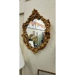 GILT FRAMED CHERUB WALL MIRROR