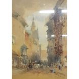 WILLIAM BINGHAM MCGUINNESS - WATERCOLOUR - CONTINENTAL SCENE 12.5' X 9'