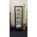 EDWARDIAN GLASS AND MAHOGANY TALL DISPLAY CABINET