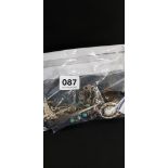 BAG OF SILVER JEWELLERY ETC