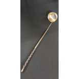 GEORGIAN SCOTTISH SILVER TODDY LADLE WITH TWISTED RAMS HORN HANDLE