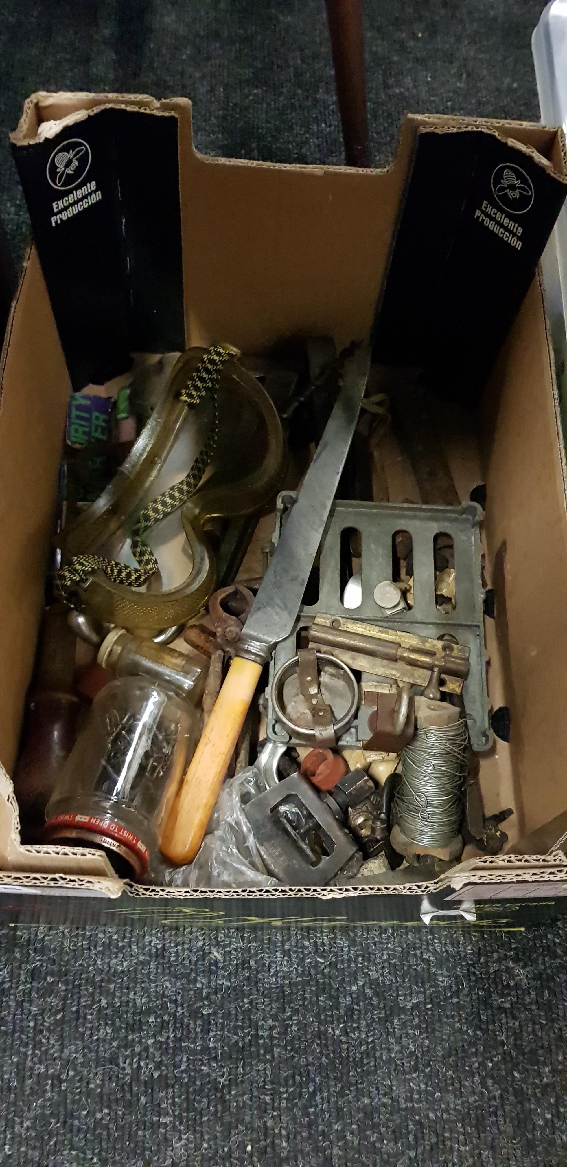 BOX OF OLD TOOLS