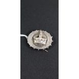 SILVER QUEEN VICTORIA CORONATION CROWN BROOCH