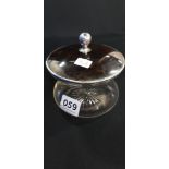 SILVER AND TORTOISESHELL JAR AND LID