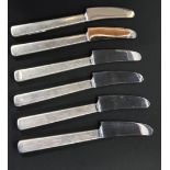 SET OF 6 SILVER HANDLED GEO JENSON KNIVES