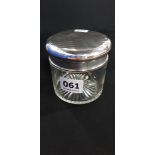 ANTIQUE SILVER TOPPED JAR