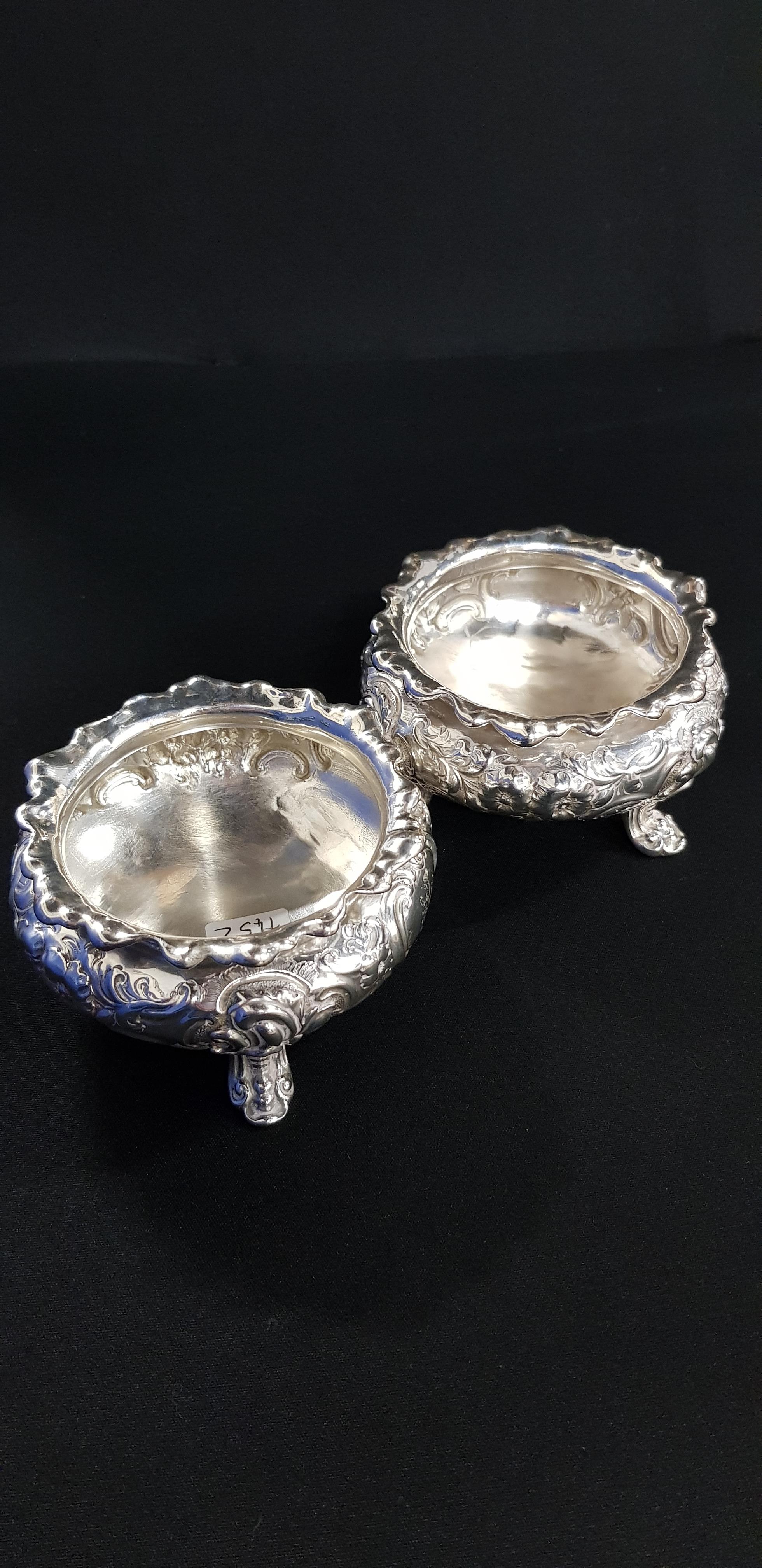 PAIR OF SILVER SALTS 1849