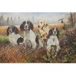 OIL ON CANVAS - HUNTING DOGS
