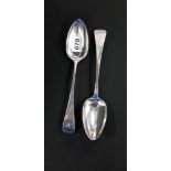 PAIR OF GEORGIAN SILVER SERVING SPOONS