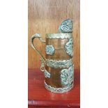 ANTIQUE COPPER & SILVER PLATED JUG