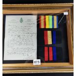 LARGE FRAMED EPAULETTES WITH ACCOMPANYING LETTER REGARDING TRANSITION FROM RUC TO PSNI