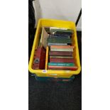 BOX LOT OF BOOKS AND A BOX LOT OF OLD ANNUALS