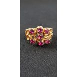 9 CARAT GOLD 7 STONE RING