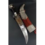 ANTIQUE KINDJAL WITH SHEATH WITH SILVER DECORATION