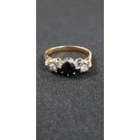 18CT GOLD SAPPHIRE AND DIAMOND RING