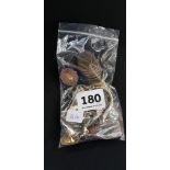 BAG OF COINS AND BADGES
