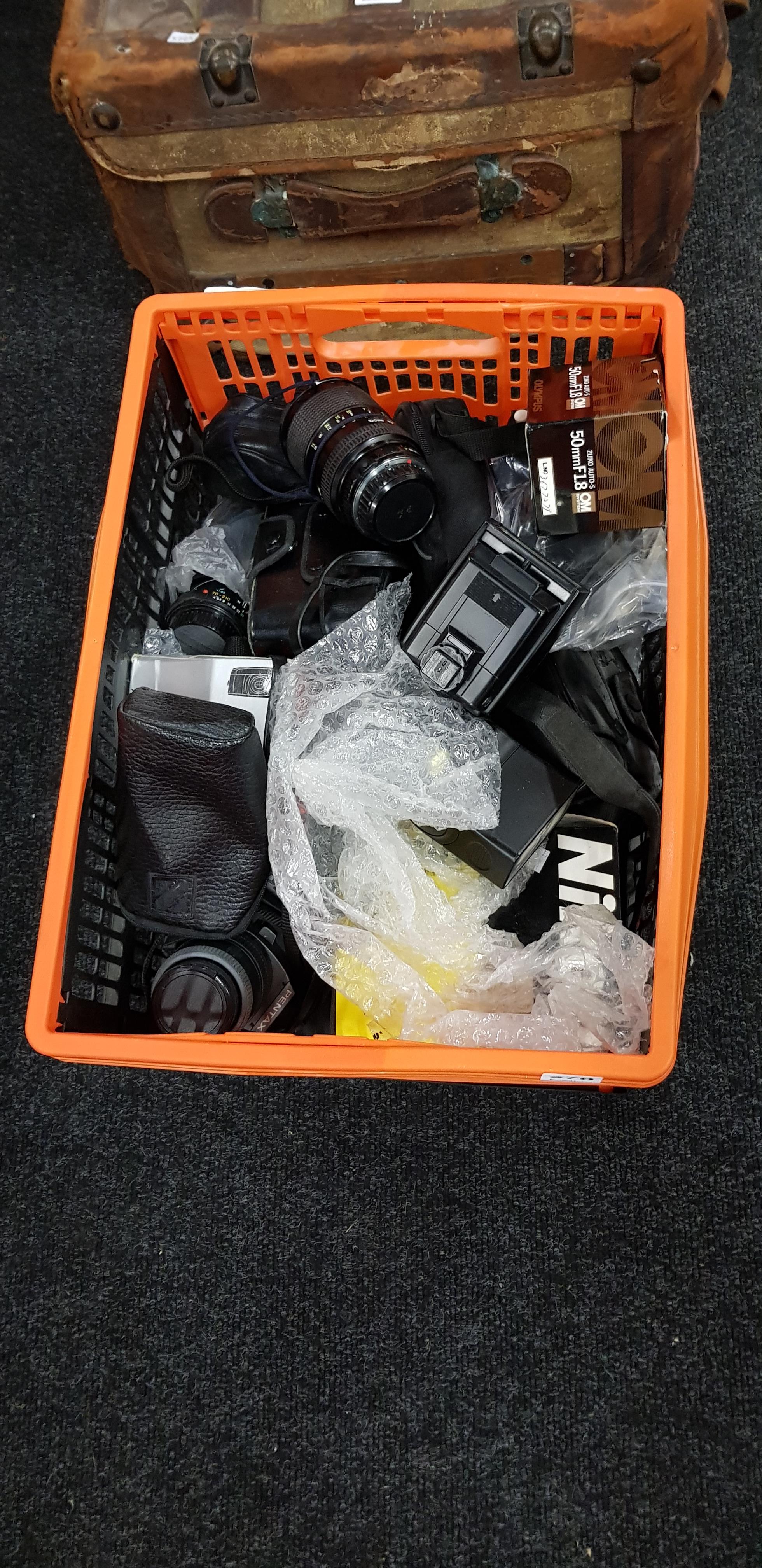 BOX OF CAMERAS LENSES