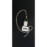 SILVER CHAIN WITH GREEN STONE PENDANT