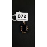 EDWARDIAN GOLD TONE SMOKEY QUARTZ PENDANT