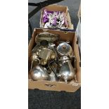 BOX OF SILVER PLATE ITEMS