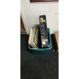 BOX OF LPS AND BRIEF CASE