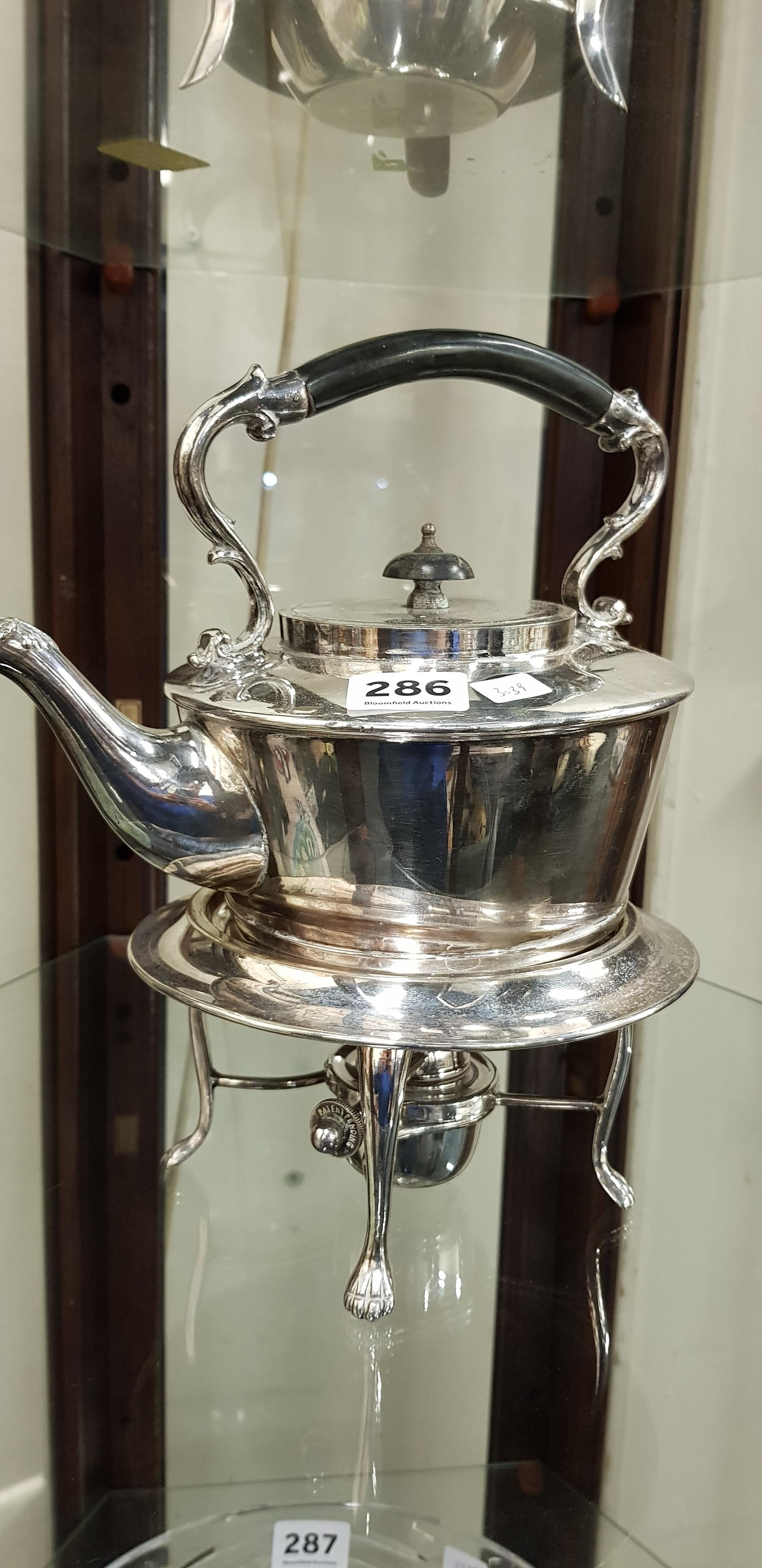 SILVER PLATED SPIRIT KETTLE