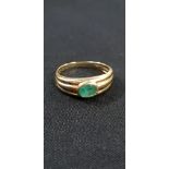 GOLD AND EMERALD RING