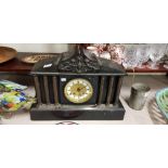 ANTIQUE SLATE MANTLE CLOCK