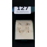 PAIR OF 10CT GOLD AND PEARL EARRINGS