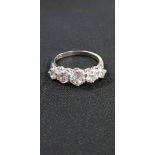 PLATINUM SET 5 STONE DIAMOND RING WITH 2.2 CARAT OF DIAMONDS