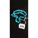 ANTIQUE TURQUOISE SQUARE GRADUATED NECKLACE