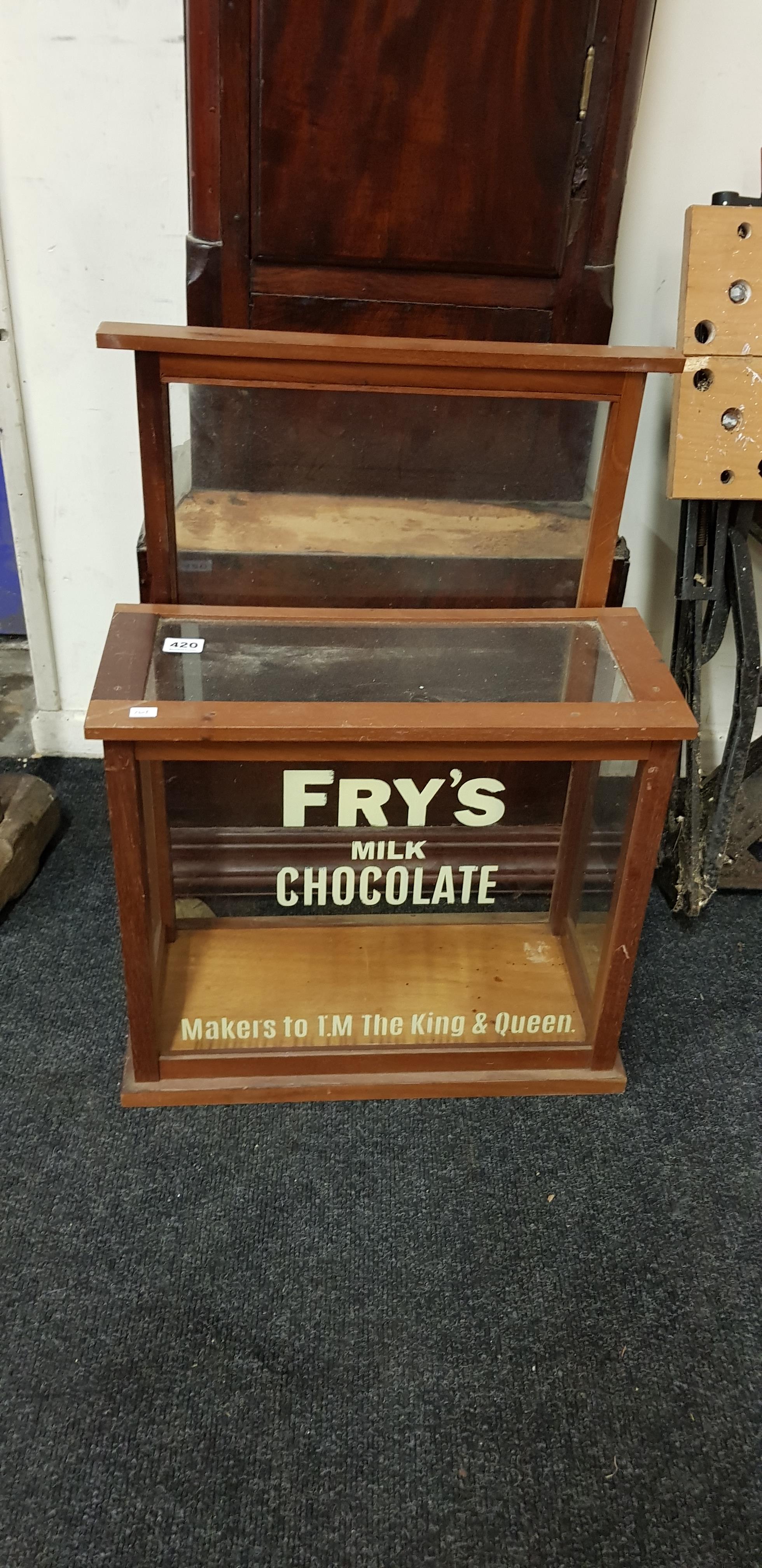 DISPLAY CABINET WITH FRY'S CHOCOLATE TO FRONT