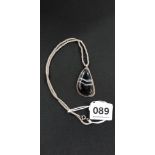 SILVER AND BONDED AGATE PENDANT