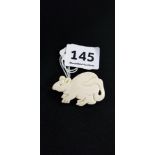 BONE RAT BROOCH