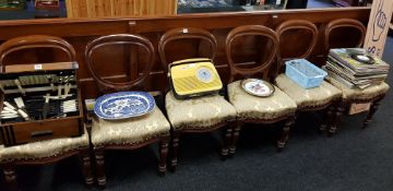 SET OF 6 VICTORIAN BALLOON BACK CHAIRS