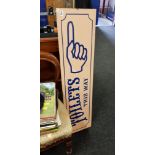 LARGE VINTAGE WOODEN TOILET SIGN