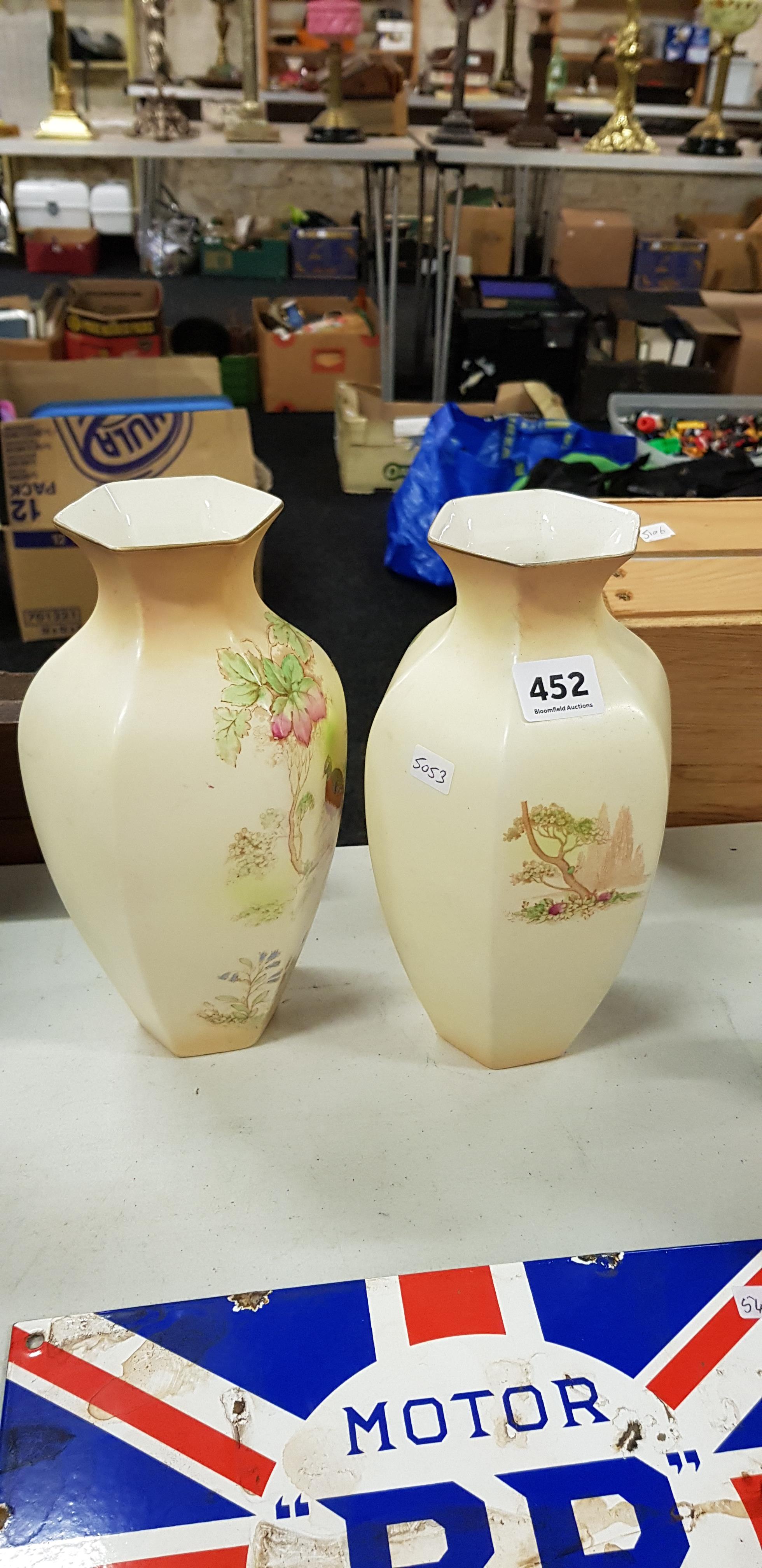 PAIR OF OLD CROWN DUCAL VASES