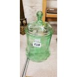 GREEN MARY GREGORY LIDDED JAR