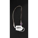 SILVER AND AMETHYST BUG PENDANT ON SILVER CHAIN