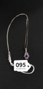 SILVER AND AMETHYST BUG PENDANT ON SILVER CHAIN